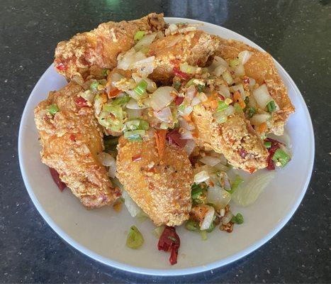 Fried Salt Pepper Chicken Wings