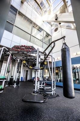 Atrium view of the "jungle gym" functional fitness room