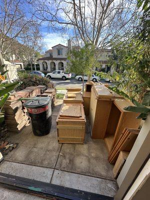 Kitchen cabinets and 300 bricks/pavers all done within hours