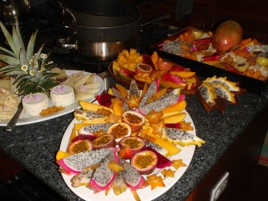 Tropical Fruit and Gourmet Cheese Platter