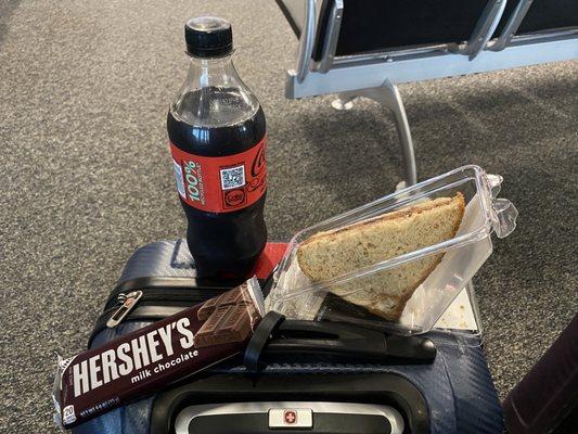 This PB&J, Diet Coke and Hershey's bar cost $33.74 US. WTAF.