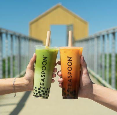 Matcha Royale and Thai Tea