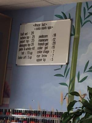 Price list