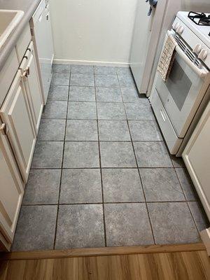 Old ceramic floor with dirty grout!