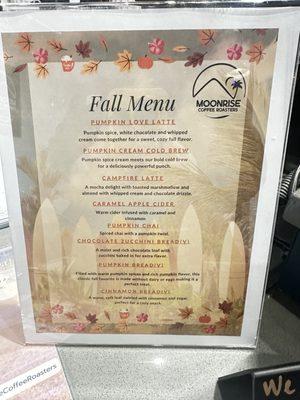 Fall menu for store