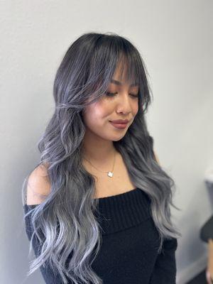 Ash grey balayage ombré