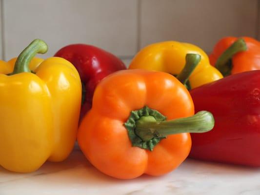 FRESH PEPPERS AND ONIONS