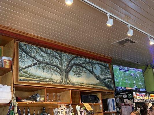 BEAutiful Live Oak painting and COLLEGE FOOTBALL!!!!