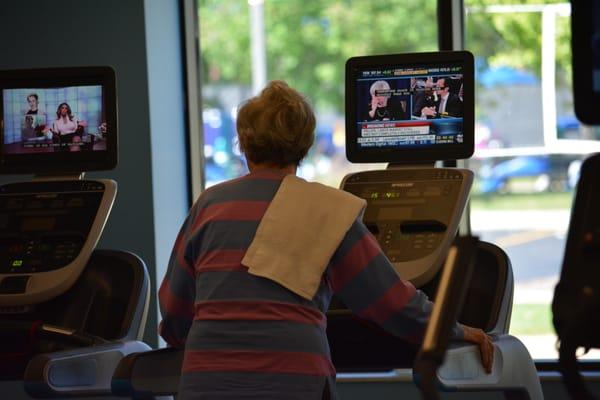 Cardio Machines with personal TVs