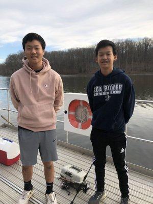 Fishing on the observation platform.