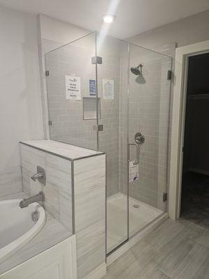 Updating to frameless glass will make your whole bathroom appear larger! Plus we warranty our frameless enclosures for life!