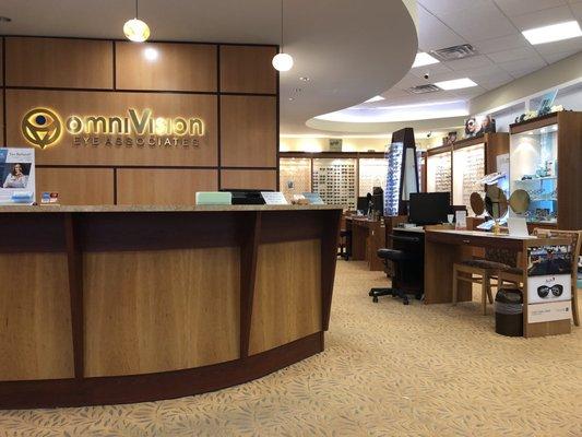 Front desk and part of eye glasses display