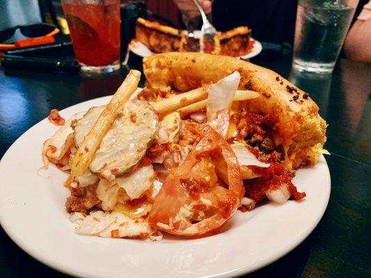 Deep Dish Burger and Fries