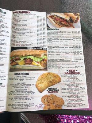 Subs, hoagies, seafood and calzones!