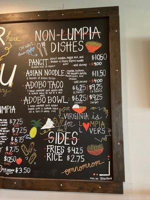 Non-Lumpia Menu