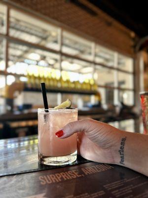 At the Bar Area  enjoying a Raspberry Margarita