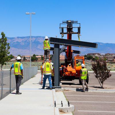 The first perlin of many. We're out here at Coyote Willow Public school building a solar carport! We LOVE working hard for our ABQ students.