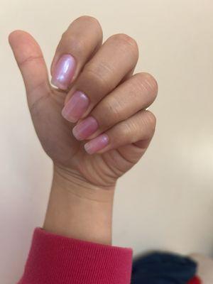 Hard gel on natural nail