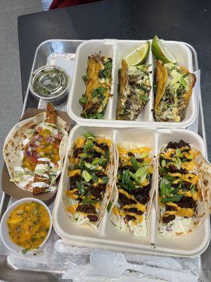 Birria Taco Box, Mongolian Beef Tacos, FISH TACO