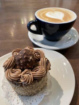 Ferrero Rocher Cake and Dulce de Leche Latte ($15)