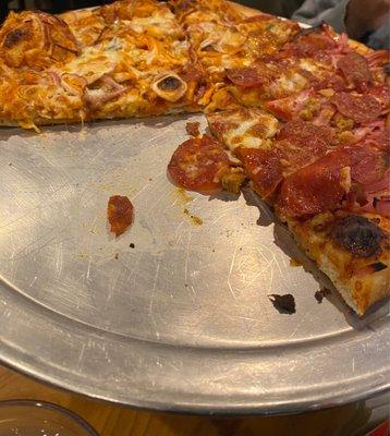 Buffalo Chicken Pizza and SGT. Pepperonis-Double Pepperoni Pizza