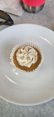 A mini-pumpkin cheesecake