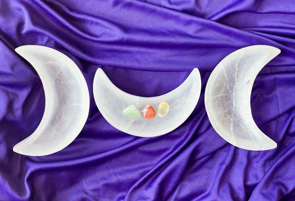 Selenite Crescent Moon Bowls are Here!! Get one before they're gone!