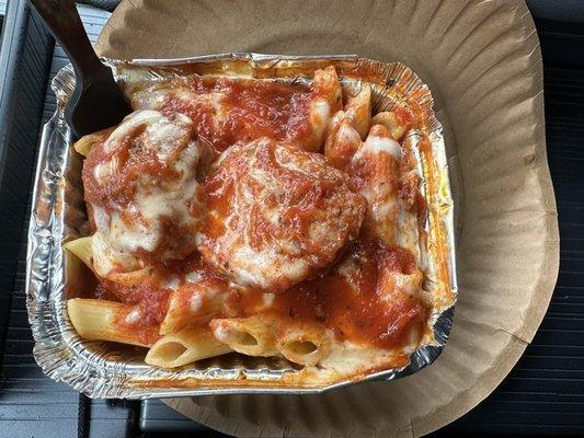 Takeout Baked Ziti with Meatballs