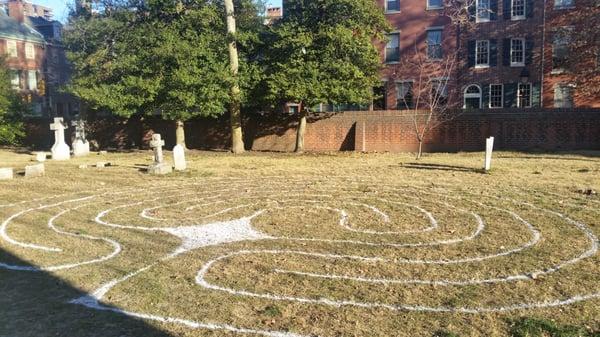 2016 Meditation Labyrinth for Lent.  In graveyard - open during daylight hours.