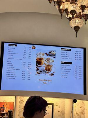 Cafe menu