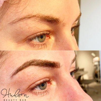 Microblading defines your eyebrows. Can last up to 18 months.