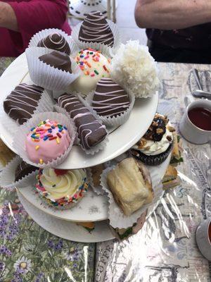 Tower of treats for high tea.