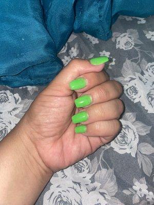 Bright green full set coffin