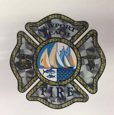 Another batch of City Of Newport Beach Fire Dept stickers rolling off the production line