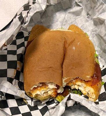 Nashville hot chicken tender sandwich