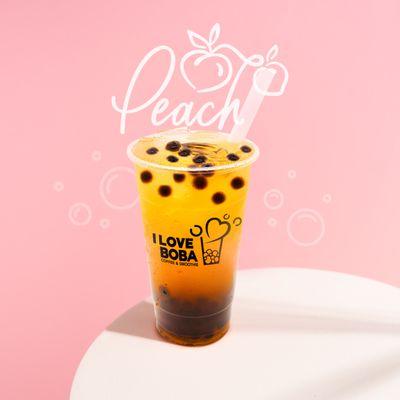 Peach Boba Iced Tea