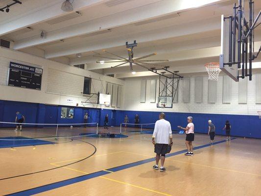 Pickleball is very popular at the Worcester JCC. Free for members and $10 for drop ins.