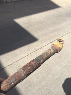 Rusted gas line replaced by Lakewood Plumbing and Heating