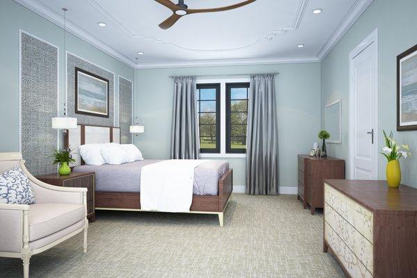 We designed a peaceful master suite for our client in Westlake, Texas.