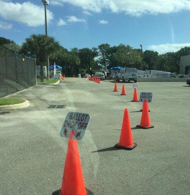 Lines for dropping off mail in ballots