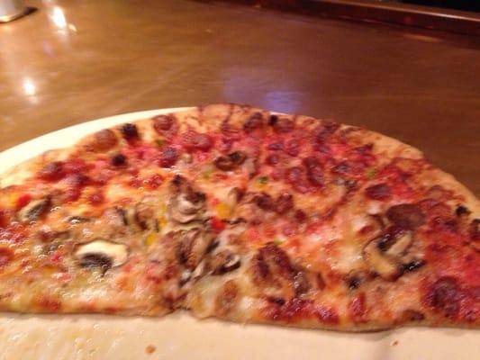 $10 thin and crispy mushrooms and sausage pizza at the Gallery Monday evenings the BEST!!!