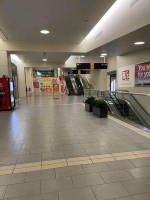 Escalator, the parking exit is on floor 2