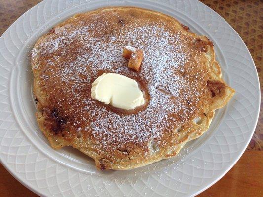 a single whole grain pancake with apples ...  So good