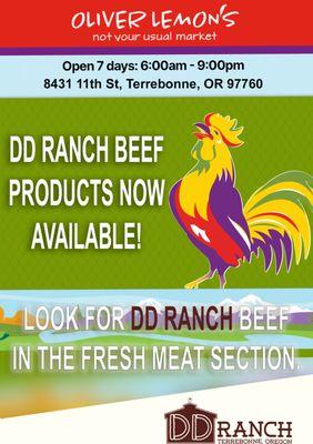 Just something to crow about!  DD Ranch Beef just got easier to find!  Visit Oliver Lemon's Today! #goodfood #grassfedbeef #healthylifestyle