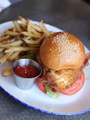 Spicy Chicken Sandwhich and fries