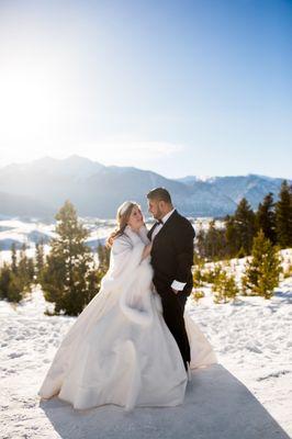 The dress on with snow boots but still flawless!