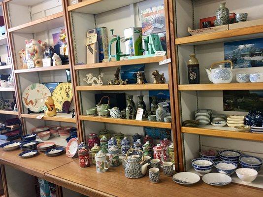 Unique Asian mugs, bento boxes, and collectibles.