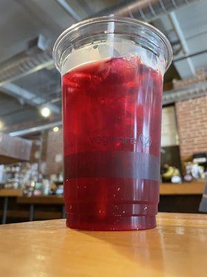 Hibiscus mint tea on ice