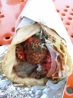 Kebabalicious' lamb/beef (i.e. gyro) with falafel.