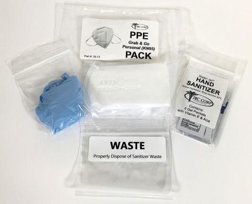 The JBC Grab & Go Personal Protective Equipment Packs provide basic, ready to use PPE for personal use.